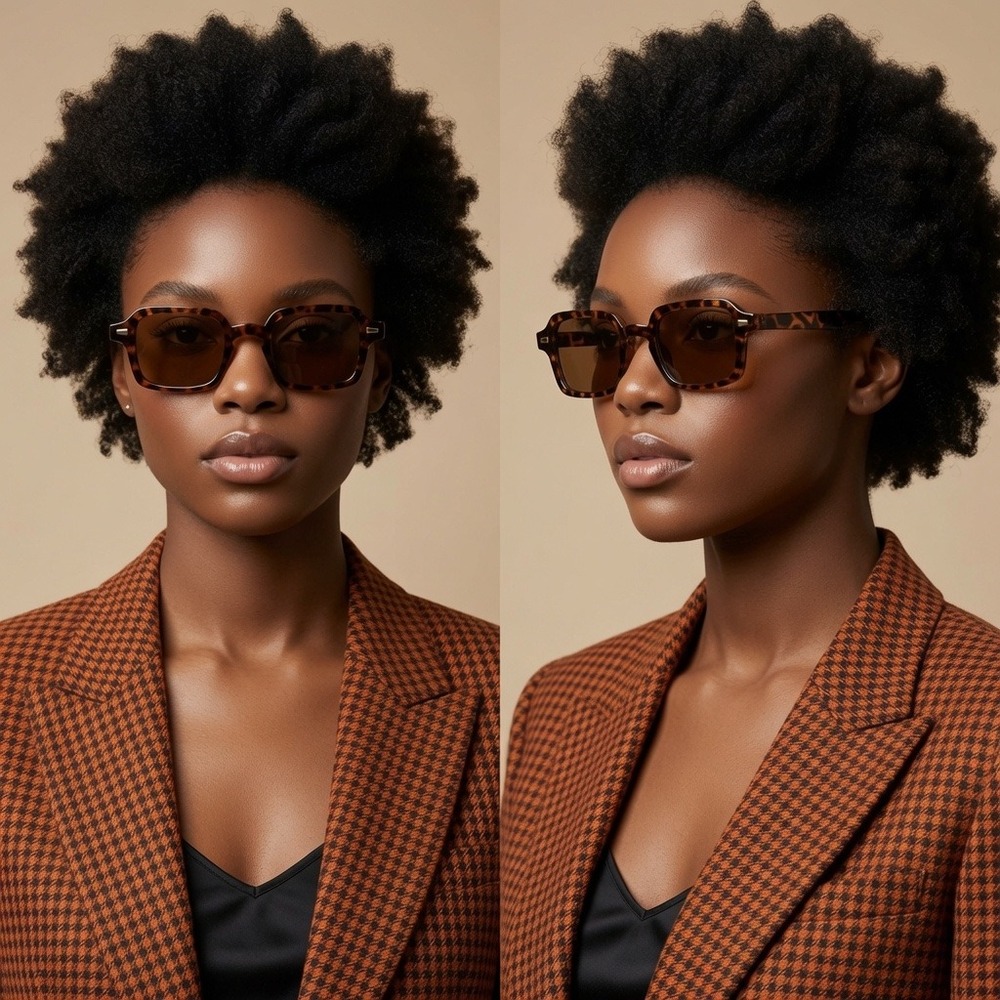 Vintage Square Tortoiseshell Sunglasses Women Lightweight Minimalist Elegant New